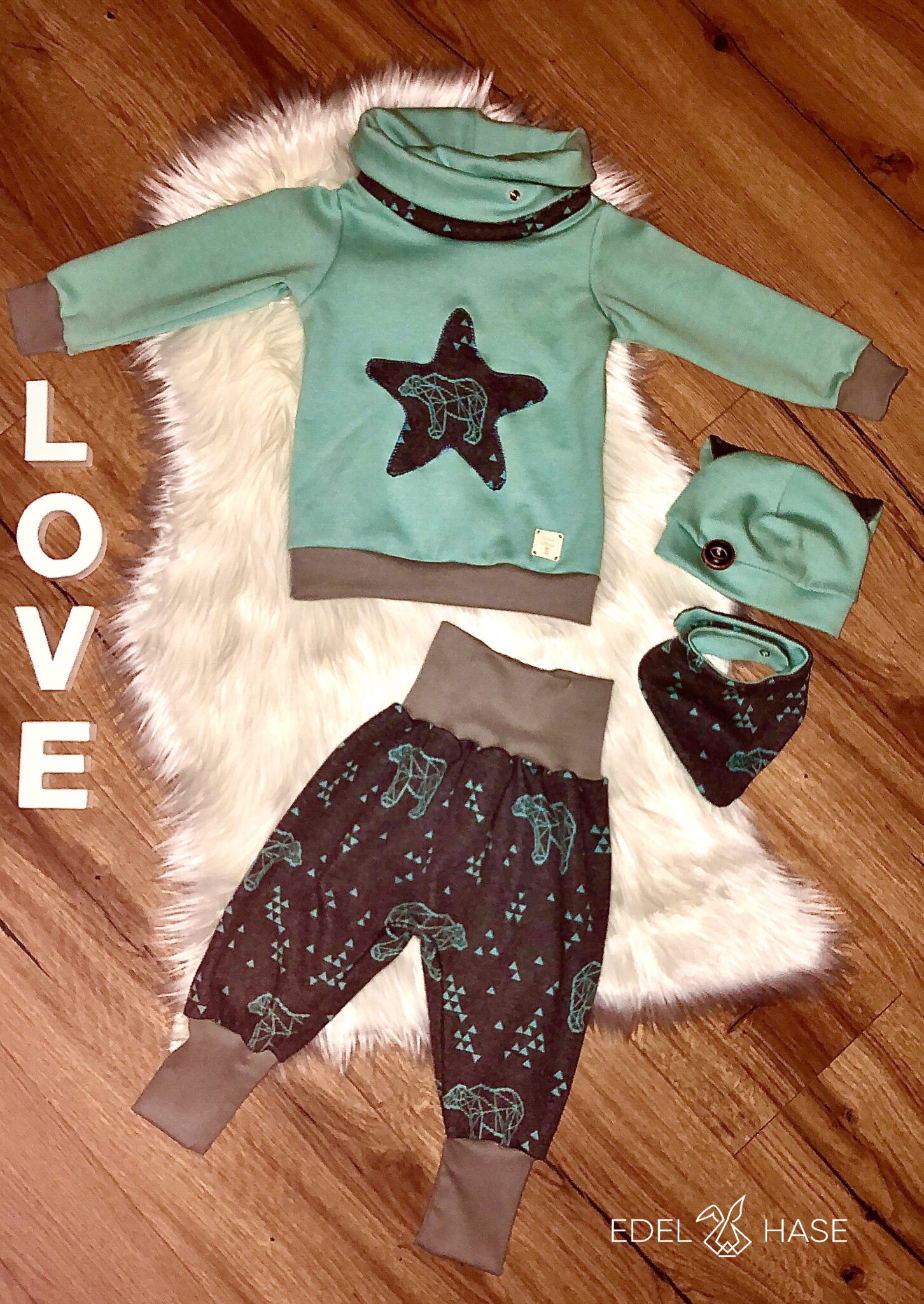 Baby-Set aus Jacquard-Sweat