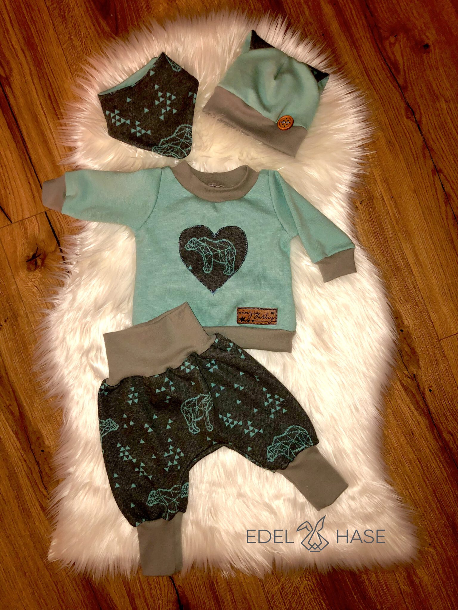 Baby-Set aus Jacquard-Sweat